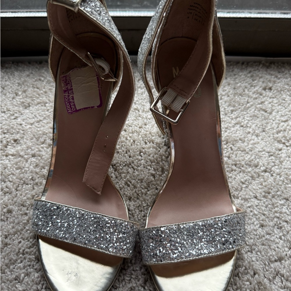 Elegant Silver Glitter Women's Sandals